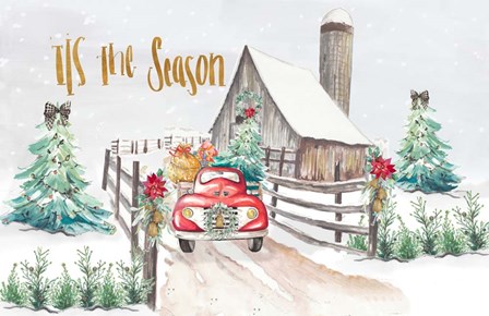 Christmas on the Farm by Patricia Pinto art print