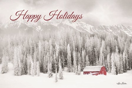 Rocky Mountains Snow Storm with Barn by Lori Deiter art print