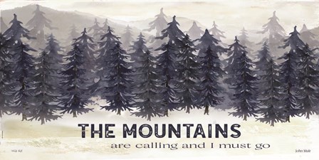 Navy Trees The Mountains by Cindy Jacobs art print