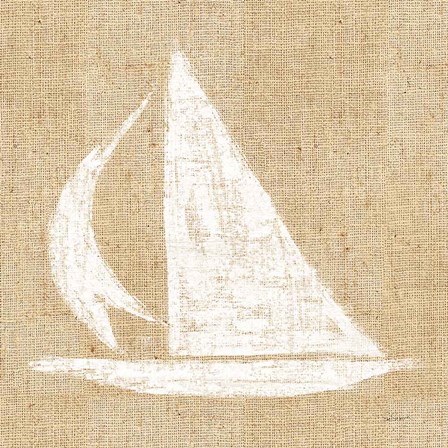 Driftwood Coast II White Burlap by Sue Schlabach art print