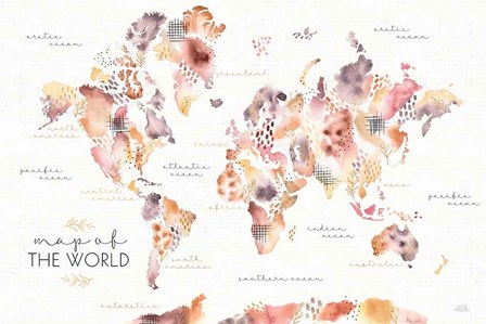 Desert Blooms Map by Laura Marshall art print