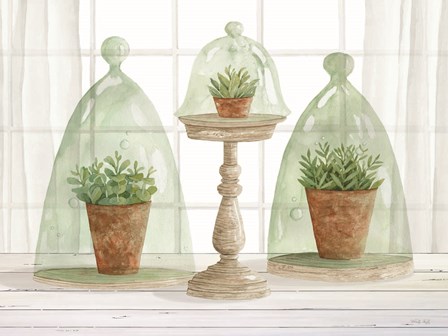 Garden Cloche Trio I by Cindy Jacobs art print