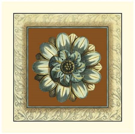 Brown &amp; Blue Rosettes I by Vision Studio art print