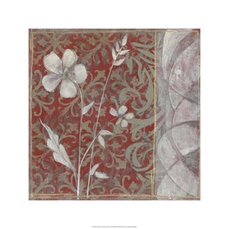 Taupe and Cinnabar Tapestry II by Jennifer Goldberger art print