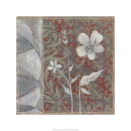 Taupe and Cinnabar Tapestry IV by Jennifer Goldberger art print