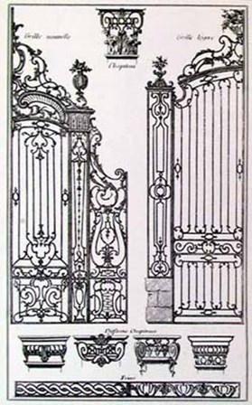 Ornamental Gates I by J. F. Blondel art print