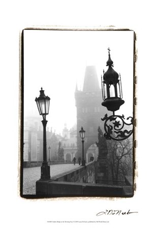 Charles Bridge in Morning Fog I by Laura Denardo art print