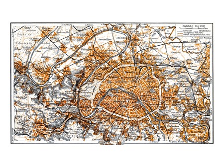 Paris in Brockhaus 1937 art print