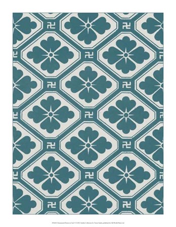 Ornamental Pattern in Teal V by Vision Studio art print