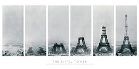 Construction of the Eiffel Tower by The Vintage Collection art print