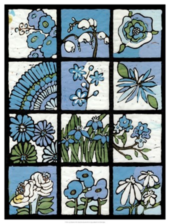 Asure Botanical I 12-Patch by Andrea Davis art print