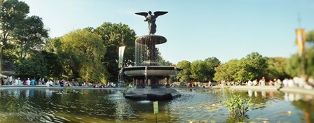 Fountain in a park, Central Park, Manhattan, New York City, New York State, USA by Panoramic Images art print