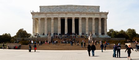 People at Lincoln Memorial, The Mall, Washington DC, USA by Panoramic Images art print