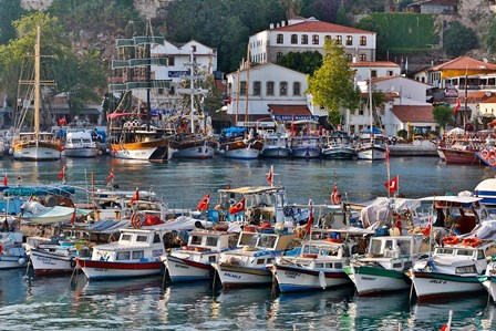 Old Harbor and boats in reflection Antalya, Turkey by Darrell Gulin / Danita Delimont art print
