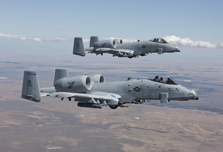 Two A-10 Thunderbolts, Saylor Creek, Idaho by HIGH-G Productions/Stocktrek Images art print