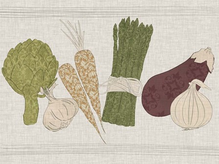 Contour Fruits &amp; Veggies II by Vision Studio art print