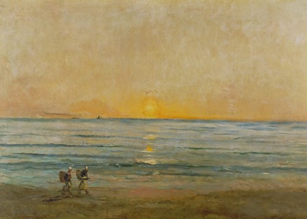 Sunset With Fishermen by Charles Francois Daubigny art print