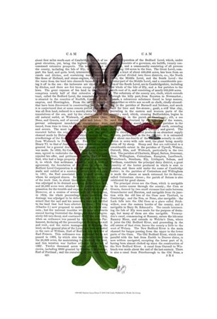 Rabbit Green Dress by Fab Funky art print