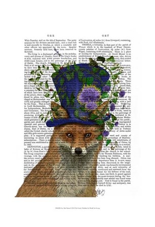 Fox Mad Hatter by Fab Funky art print