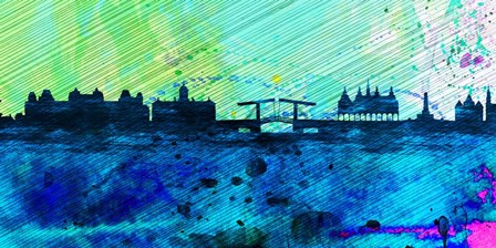 Amsterdam City Skyline by Naxart art print