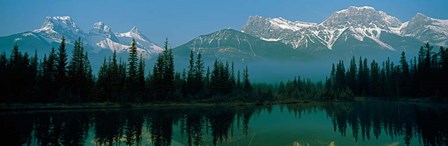 Three Sisters Mountain, Mount Lawrence Grassi, Alberta, Canada by Panoramic Images art print