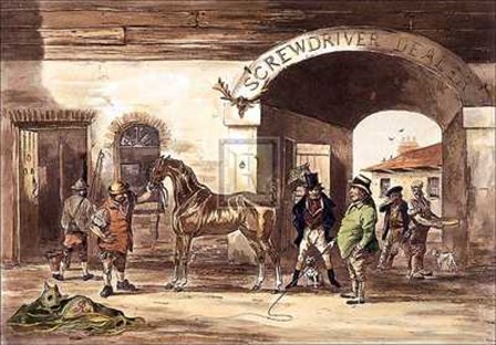 Robert richard Scanland - Horse Dealing I 24x20 Print by Robert Richard Scanland art print