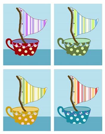 Teacups at sea by Fab Funky art print