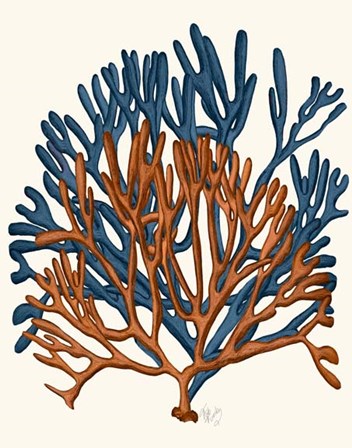 Blue and Orange Corals a by Fab Funky art print