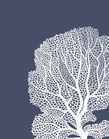 Corals White on Indigo Blue b by Fab Funky art print