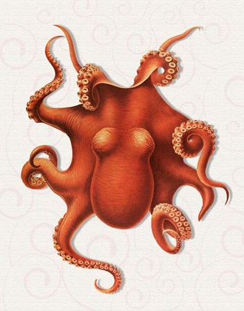 Octopus 4 Orange by Fab Funky art print