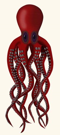 Giant Octopus Red by Fab Funky art print