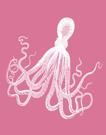 Octopus White on Pink d by Fab Funky art print