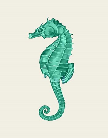 Seahorse in Green by Fab Funky art print