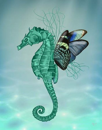 Winged Seahorse by Fab Funky art print