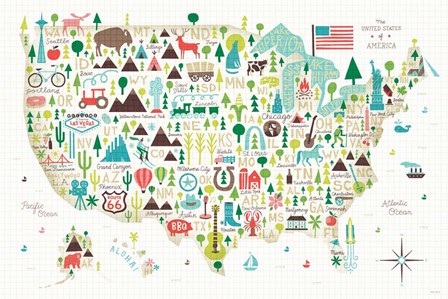 Illustrated USA by Michael Mullan art print