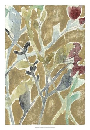 Flowers on Ochre II by Jennifer Goldberger art print