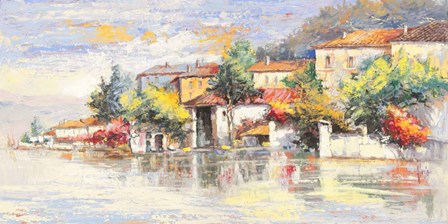 Paese sul lago by Luigi Florio art print