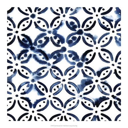 Cobalt Watercolor Tiles I by Grace Popp art print