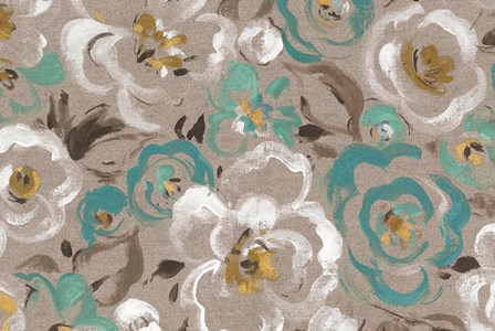 Brushed Petals I Teal by Pela art print