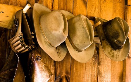 Old Hats Gun On The Wall Payson Arizona by Tom Brossart art print